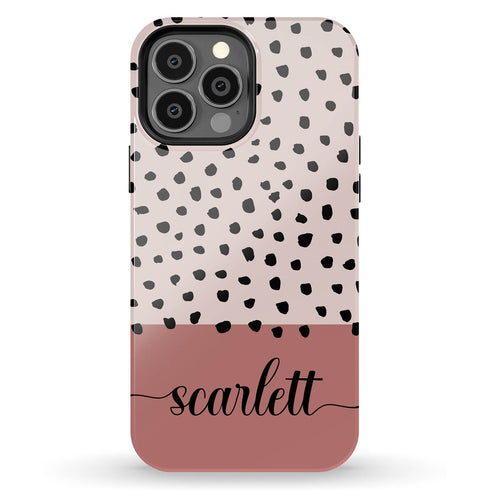 Spotted Dots Custom Name iPhone Case